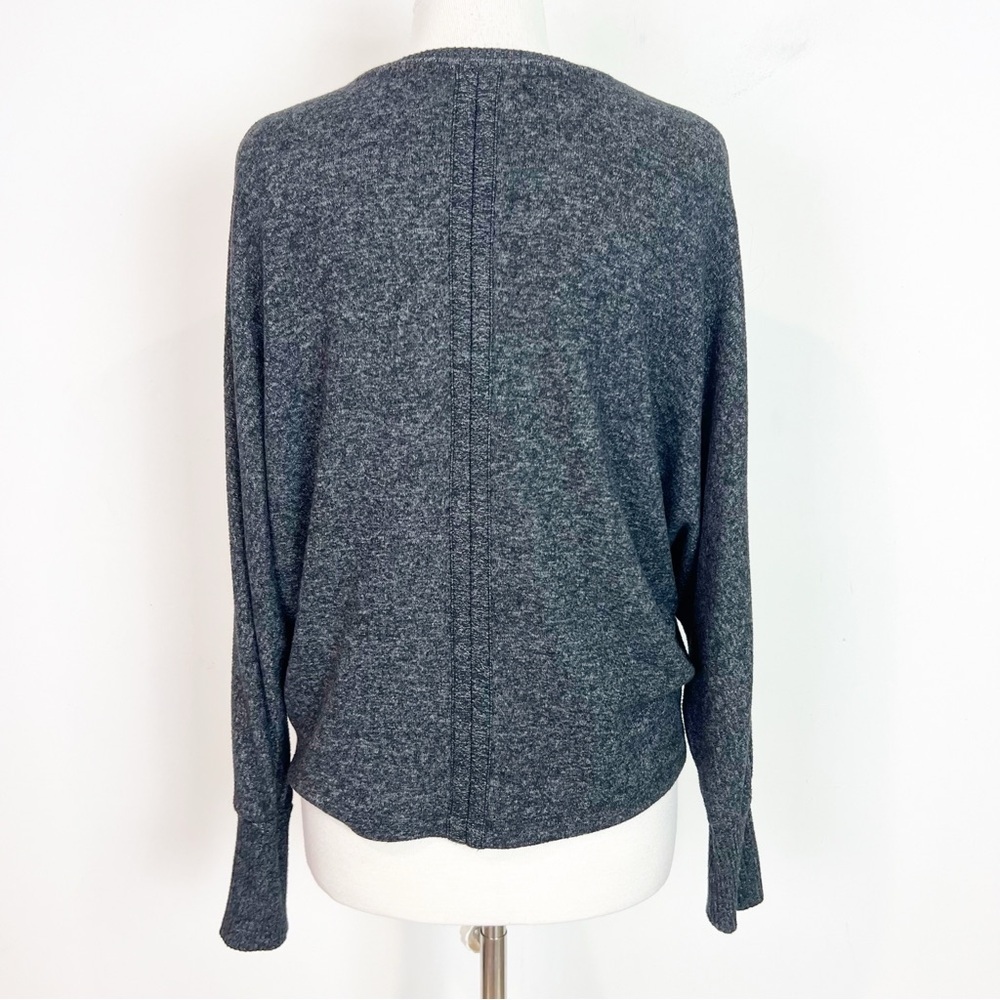 SATURDAY SUNDAY ANTHROPOLOGIE BLACK FLECK KIMONO SLEEVE V-NECK SHIRT SZ XS - Picture 5 of 7